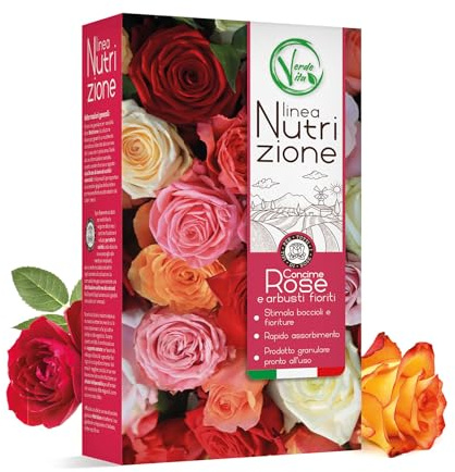 VerdeVita Concime Rose e Arbusti Fioriti – Fertilizzante Granulare Alta Efficacia, Stimola Boccioli e Fioriture Abbondanti, Nutrimento Completo