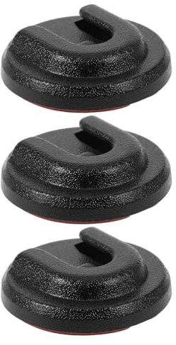 3 Stück Cb Funkmikrofonhalterungen mit Rundknopf aus Pvc Schwarz | Auto und Motorrad, Universelle Passform, Einfache Montage, Sicherer Halt bei Funkmikrofonen