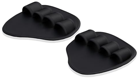 GORILLA SPORTS® Griffpolster 2er Set aus Gummi und Neopren, Schwarz | Schützt vor Reibung bei Klimmzügen, Hanteltraining und Kabelzug; Grip Pads, Fitness Handschutz, Calisthenics Zubehör