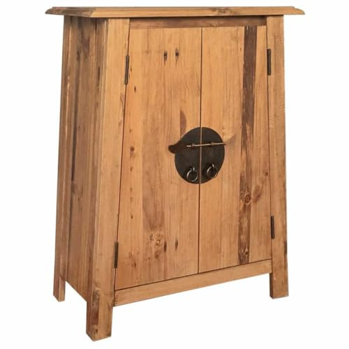 Hoopleep Bad-Beistellschrank Massivholz Kiefer 59x32x80 cm, Rustikaler Waschbecken Unterschrank mit 1 Boden, Vintage Badezimmer Aufbewahrung, freistehend für Waschtisch