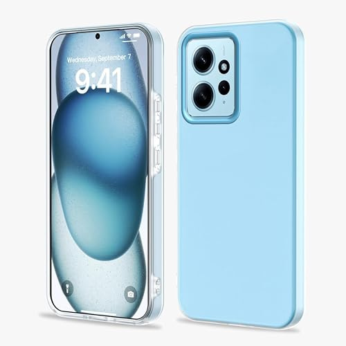 YUXING Funda para Xiaomi Redmi Note 12 4G 5G | Funda Protectora Antigolpes de PC & TPU, Acabado Mate Antihuellas, Diseño Elegante para Trabajo y Uso Diario(Azul)