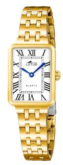 Lotus Damenuhr Analog aus Edelstahl 316l Goldfarben | Quarzwerk, Widerstandsfähiges Mineralglas, Wasserdicht 5 ATM 19033/1 -2GETHER, Weißes Zifferblatt