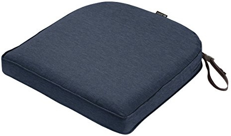 CLASSIC ACCESSORIES Montlake FadeSafe Wasserabweisendes Sitzkissen für den Außenbereich, 50,8 x 50,8 x 5,1 cm, Indigoblau meliert, Outdoor-Stuhlkissen, Terrassenkissen