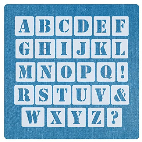 Schablonen-Set 0503 • Buchstaben groß 3cm hoch • 1 Satz Alphabet A-Z - 26 + 4 Sonderzeichen.