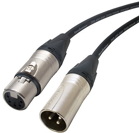 Van Damme DMX Adapter Turnaround Cable. 5 Pin to 3 Pin. Female to Male XLR Lead (1m)