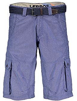 LERROS Bermuda Shorts Herren Blau leicht kariert mit Gürtel - Gr. 31
