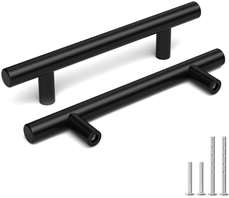 Goldenwarm 10 Stück Schrankgriffe Schwarz, 96mm Lochabstand Edelstahl Griffe für Küchenschränke, Allgemeiner Stil Griffe Möbel für Küchenschrank, Schubladen & Schränke, Möbelgriffe Edelstahl