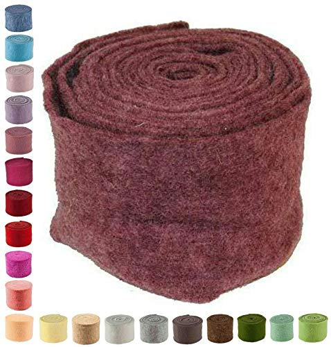 Hochwertiger & Widerstandsfähiger Filz – Breite 15cm / Länge 5m - Topfband/Bastelfilz/Wollfilz – Große Farbauswahl – Dehnbar & Druckelastisch – Tischdekoration Ostern/Weihnachten (Berry)