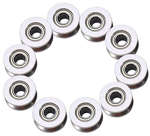 V-Nutenlager, 10 Stück V624ZZ V-Nut-Führungsscheibe aus tiefem Metall für Schienen-Linearbewegungssystem, V Nutenlager Riemenscheibe Lager Nutversiegelte Kugellager, 4x13x6mm