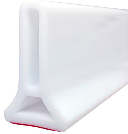 Seuil de douche pliable de 167,6 cm, barrière de douche et système de retenue, le silicone peut être coupé et utilisé pour un fauteuil roulant.