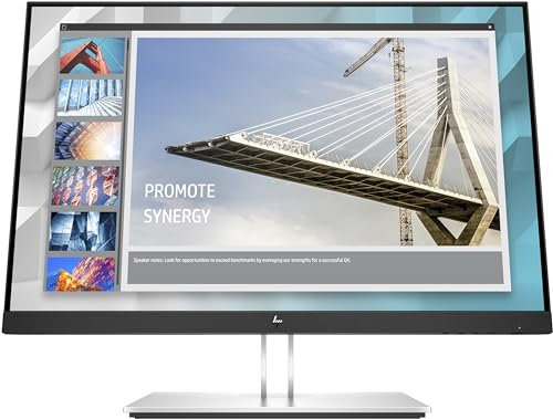 HP E24i G4 Monitor Business, Schermo IPS WUXGA 23.8”, Tempo Risposta 5ms Overdrive, Risoluzione 1920 x 1200, Antiriflesso, Inclinazione/Altezza/Pivot Regolabili, DiplayPort, HDMI, VGA, Argento