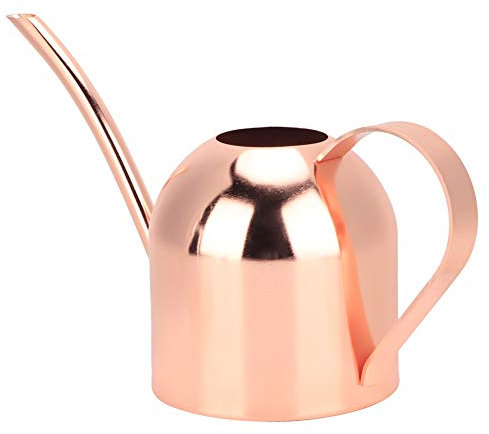 Mini Gießkanne, 500ml Edelstahl Gießkanne Langmund Streutopf für Zimmerpflanzen im Außen und Innenbereich (Roségold)