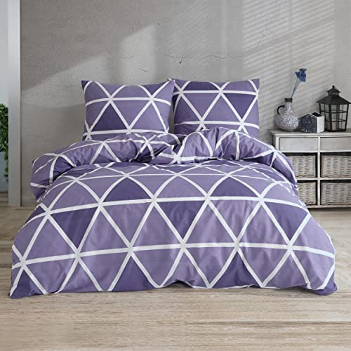 Mixibaby Bettwäsche Bettgarnitur Bettbezug Bedruckt Baumwolle 135x200 155x220 200x200, Größe:200 x 220 cm, Design Bettwäsche:Berkia Blau