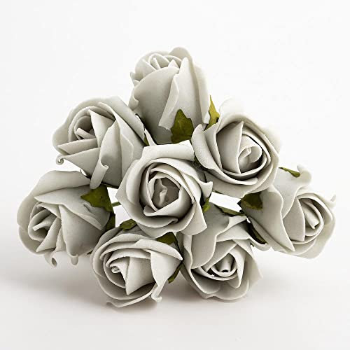 Italian Options Colourfast Artificial Foam Rose Flowers Wedding Bouquet, 3cm, Silver