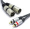 VITALCO avo Dual XLR Maschio a 2x RCA 5m Adattatore 3 pin Maschio XLR a Doppio RCA Maschio Connettore per Microfono Duplicatore Audio