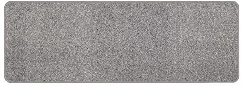 Primaflor Kurzflor Wohnzimmerteppich - Mumbai, Silber, 67x180 cm, Viele Größen und Farben, Moderner Teppich für Kinderzimmer, Arbeits- und Schlafzimmer, Fußbodenheizung geeigneter Teppichläufer