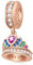Rose Gold Princess Royal Crown Pendant Charms, fit Pandora Valentines Bracelet Necklace, 925 Sterling Silver Dangle Beads with Colorful CZ, Gift for Daughter/Sister/Aunt Niece