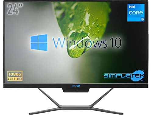 PC All in One Core i5 Windows 10 Pro 24 FHD | 16GB RAM SSD 2TB | Webcam integrada WiFi5 | Ordenador de sobremesa fijo Aio Oficina Casa Escuela - Simpletek