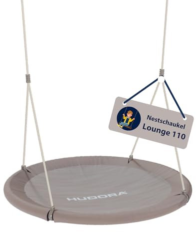 HUDORA Nestschaukel Lounge - Höhenverstellbare Nestschaukel mit 90/110cm Durchmesser für bis zu 150kg - Hängeschaukel mit geschlossener Sitzfläche - Familienschaukel für drinnen & draußen