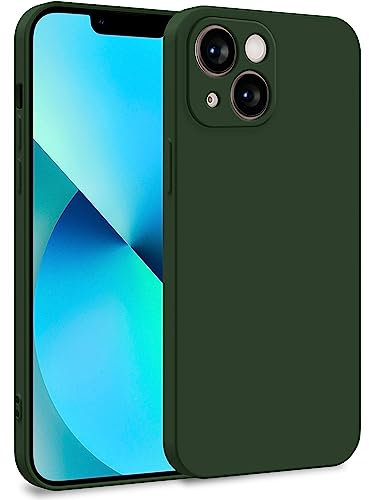 MyGadget Cover per iPhone 13 Mini - Custodia in Silicone Morbido a Doppio Strato – Case con Protezione Fotocamera & Fodera Interna Antigraffio - Verde oliva