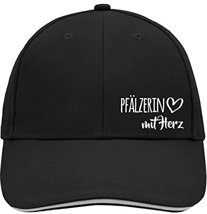 Huuraa Cappy Mütze Pfälzerin mit Herz Geschenk Black/Light Grey Pfälzerin Präsent