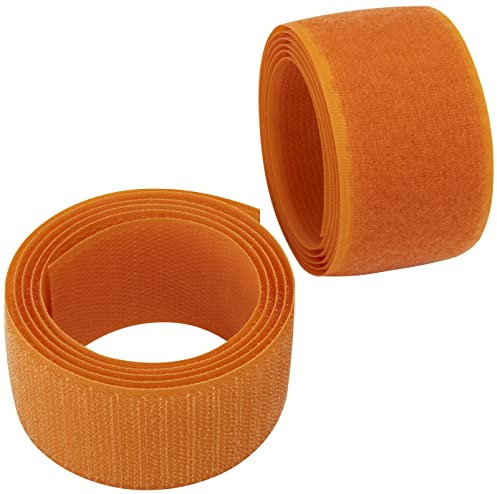 AERZETIX - C65978 - Klettband/-rolle 40 mm 1 meter - organizer/kabelbinder - band für kleidersäcke - aus polyamid und polyester - farbe: orange