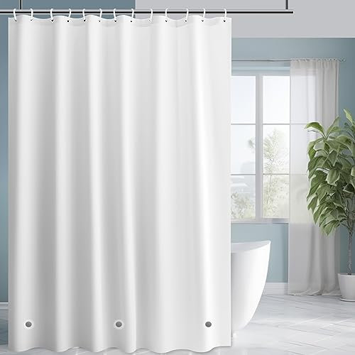 wiipara Duschvorhang 180x180, Waschbar Badvorhang Anti-Schimmel PEVA Badezimmer Vorhang Shower Curtains Duschvorhang Wei, Badevorhang Duschvorhnge fr Badewannen inkl. 12 Duschvorhangringe