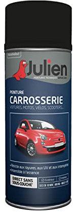 Julien Peinture Aérosol Relooking pour Carrosserie - Voitures et 2 roues - Noir Profond Nacre 400ml