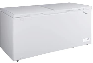 Hamilton Beach 17 cu ft Chest Deep Freezer - White, GARAGE READY Food for Large Family, Storage Basket, Space-Saving Flat Back, Stay-Open Lid, Front-Access Drain, for Basement, Laundry Room, Cottage