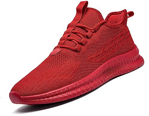 FUJEAK Damen Turnschuhe Sportschuhe Leichtgewichts Fashioh Sneaker Schuhe Straßenlaufschuhe Laufschuhe Walkingschuhe Rot 41