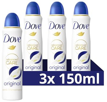 Dove Advanced Care Deo-Spray Original Antitranspirant mit Skin Hydration Technology schützt 72 Stunden vor Körpergeruch und Achselnässe 3x 150 ml