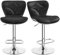 Yaheetech Juego de 2 Taburetes Altos de Bar Diseño Moderno de Cocina Altura Ajustable con Respaldo como Concha de Mar 360° Giratorio Negro