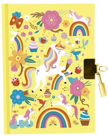 MY MANDARINE CO216C - Un JOURNAL INTIME 240 pages lignées 11x14 cm - Fermeture cadenas - LICORNE