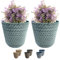 SG Traders Nantucket Plant Pot - Large Flower Planters for Outdoor Garden, Elegant Design, Versatile Pots to Enhance Your Outdoor Space (Pack of 2)