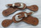 LEATHERRIDE Sporenriemen aus Leder für Reiter, Westernstiefel, Set mit 2 Stück, Einzelzahnstiefel, Ausrüstung für Damen und Herren, Braun