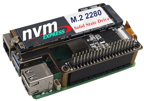 ZDE ZP511 PCIe to M.2 Key M NVMe Hat SSD Hard Drive Adapter Board PIP PCIe Peripheral Board Compatible with Raspberry Pi 5 Support Official Pi5 Active Cooler