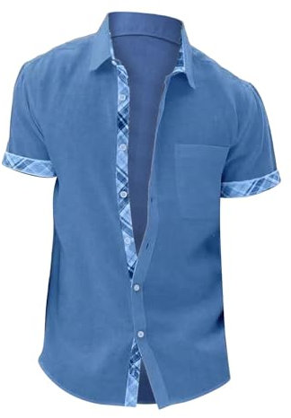 Lightning Deals of Today Prime Clearance Chemise Bleu Medievale Chemise Homme Nouvel an Chemise Hawaienne pour Homme Chemise Lin Homme Blanc Chemise Noire Col Mao Todays Daily Deals Colla
