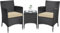 Yaheetech Balkonmöbel Set, Gartenmöbel-Set 3TLG. aus PE-Polyrattan inkl. 2 Stühle mit Sitzkissen & Balkontisch, Terrassenmöbelset Gartensitzgruppe Lounge Set für Balkon Terrasse Garten, Schwarz-Khaki
