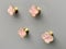 Solid Brass Decorative Wall Hooks, Coat Backpack Purse Screw-in Hangers, Wall Mounted Fancy Champagne Gold Hooks (Blossom Pink 4 Pack)