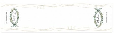 Herz & Heim® Tischläufer für Taufe / Kommunion / Konfirmation - perfekte Ergänzung der Tischdekoration mit persönlichem Aufdruck (Fischsymbol, 40 x 100 cm)