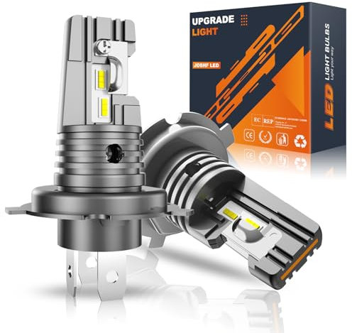 JOSHF Ampoules H4 LED Améliorées,24000LM 700% Plus Lumineuses 6500K White,CANbus Ready Taille 1:1 Plug-N-Play H4/HB2/9003 Ampoule DC12V,Pack de 2