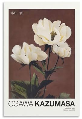 KVIINKD Poster Hærdaceous Pfingstrose von Ogawa Kazumasa, Wohnzimmer-Dekor, moderne ästhetische Wandkunst, Poster, Geschenk für Freunde, ungerahmt, 20 x 30 cm