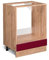 Vicco Herdumbauschrank R-Line, Bordeaux Hochglanz/Goldkraft Eiche, 60 cm, AP Eiche