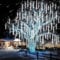 PEMOTech Meteorschauer Lichterkette Außen(27.7ft), 8 Röhren 288 LED, Weihnachtsbeleuchtung Außen Wasserdichte Meteor Shower Lichter für Weihnachtsdekoration Halloween Party Festival Innen Outdoor