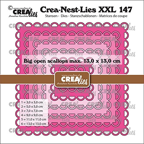 Crealies Crea-Nest-Lies XXL Stanzschablonen Big Open Scalloped Squares