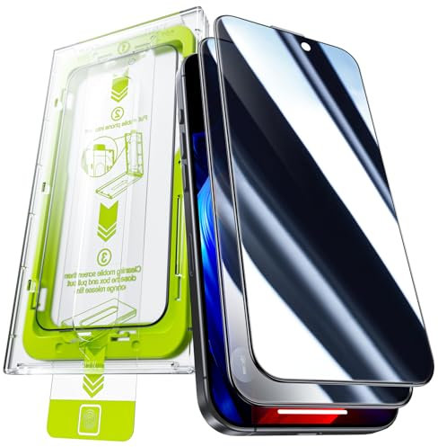 WSKEN for iPhone 16 Pro Max Privacy Screen Protector - [28°Anti Spy][Auto-Dust Removal] Full Coverage 9H Hardness Tempered Glass Easy Installation,Bubble Free,Anti Fingerprint,Anti Scratch,2 Pack