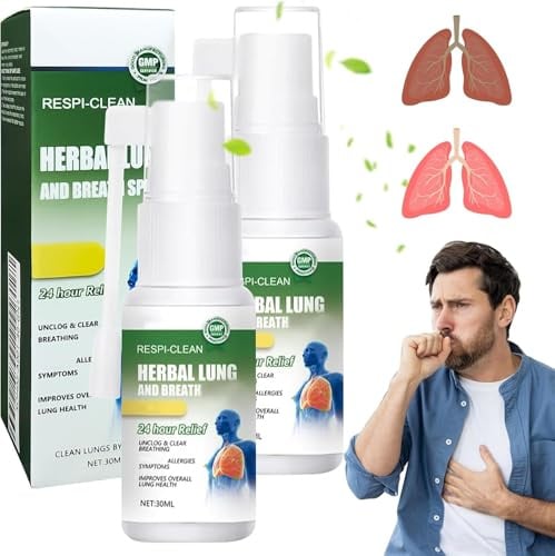 Herbal Lung Spray 2 Stück– Lungenreinigung Spray für freies Durchatmen, Atementgiftendes Kräuterlungenreinigungsspray & Herbal Lung Cleansing Sprays für tägliche Frische (2 x 30ml)