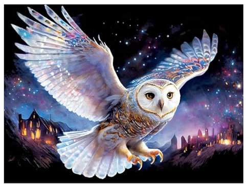 Yoimckay 5D Anime Diamond Painting Eule,Eule DIY Diamond Painting by Numbers Strass Stickerei kreuzstich Kunst, Cartoon Diamant Painting Bilder für Erwachsene Kinder,für Haus Dekoration,30x40cm