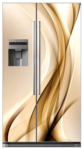 Lumalea American Fridge Cover Stickers Wave Design 3617689984490 Adhesive + Matte Protection 100 x 180 cm