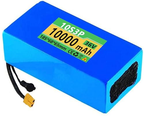 Batterie e-Bike 36V 10AH,10S3P Batteries pour vélo électrique Scooter Li-ION Batterie pour 100W 200W 350W 400W 500W 800W Moteu avec Chargeur [Classe Énergétique A] 36V10AH,XT60